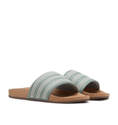 adidas Adilette (Silber / Mint / Braun)