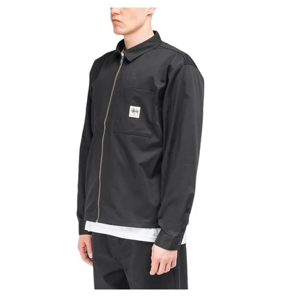 Stüssy Zip Up Work Shirt (Schwarz)