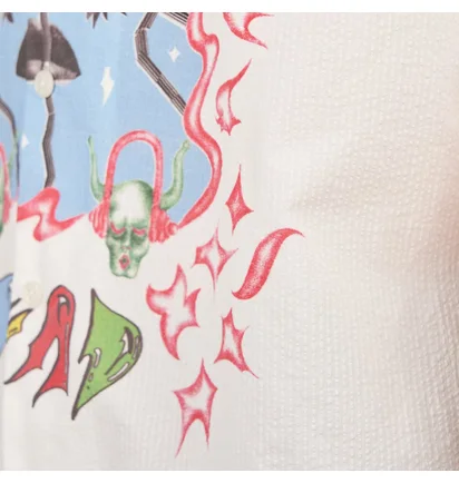 Brain Dead Devil Ears Short Sleeve Button Up Shirt (Multi)