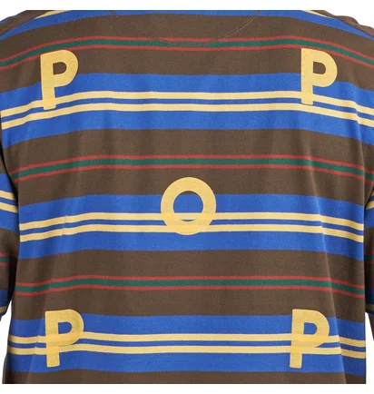 Pop Trading Company Striped Logo T-Shirt (Multi)