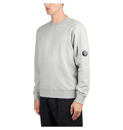 C.P. Company Diagonal Raised Fleece Crew Neck Lens Sweatshirt (Grau)
