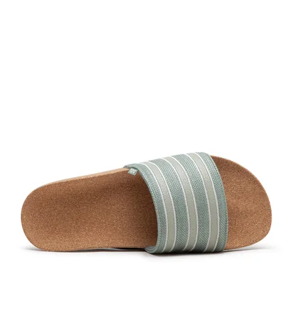 adidas Adilette (Silber / Mint / Braun)
