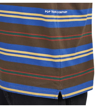 Pop Trading Company Striped Logo T-Shirt (Multi)