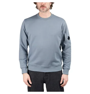 C.P. Company Diagonal Raised Fleece Crewneck Lens Sweatshirt (Blau)
