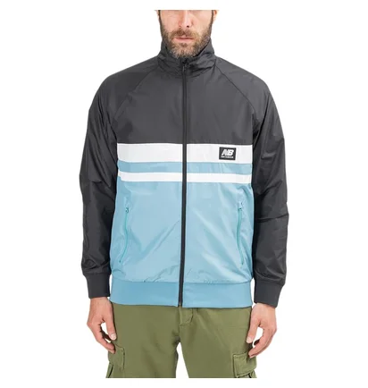 New Balance MJ01503 BK Athletics Archive Run Jacket (Schwarz / Blau)