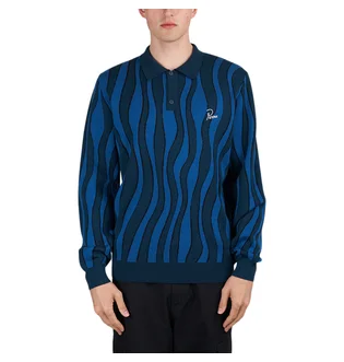 by Parra Aqua Weed Waves Knitted Polo Shirt (Multi)