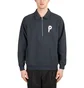 Parra Bird Face Font half Zip Polo Sweatshirt (Navy)