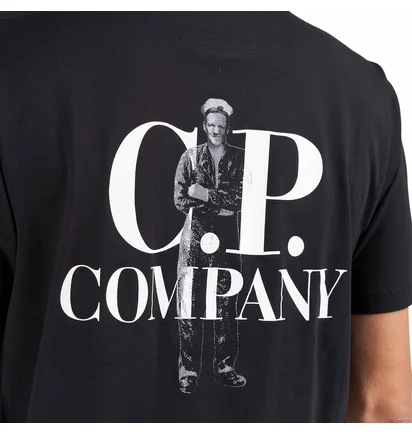 C.P. Company 30/1 Jersey Bold British Sailor T-Shirt (Schwarz)