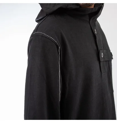 Y-3 Sashiko Layered Hoodie (Schwarz)