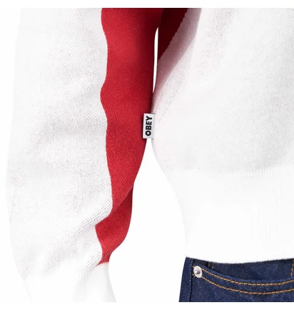 Obey Soccer Polo Sweater (Beige / Rot)