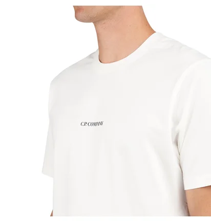 C.P. Company 30/1 Jersey Printed Logo T-Shirt (Weiss)